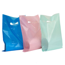 Colorful Plastic Merchandise Bags Retail Shopping Bags with Handle
